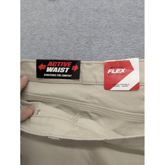 Dickies Pants Mens 46x32 Khaki Flex Regular Fit Straight Leg Active Waist Work - Picture 8 of 16